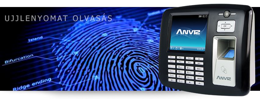 Anviz ujjlenyomat fingerprint biometric arcfelismerés írisz azonosítás